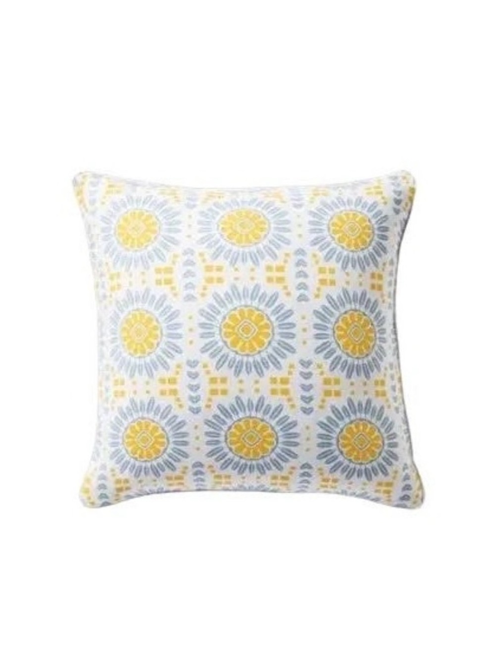 Serena & Lily || Campania Pillow Cover 24” Square Canary Yellow Coastal Blue NWT